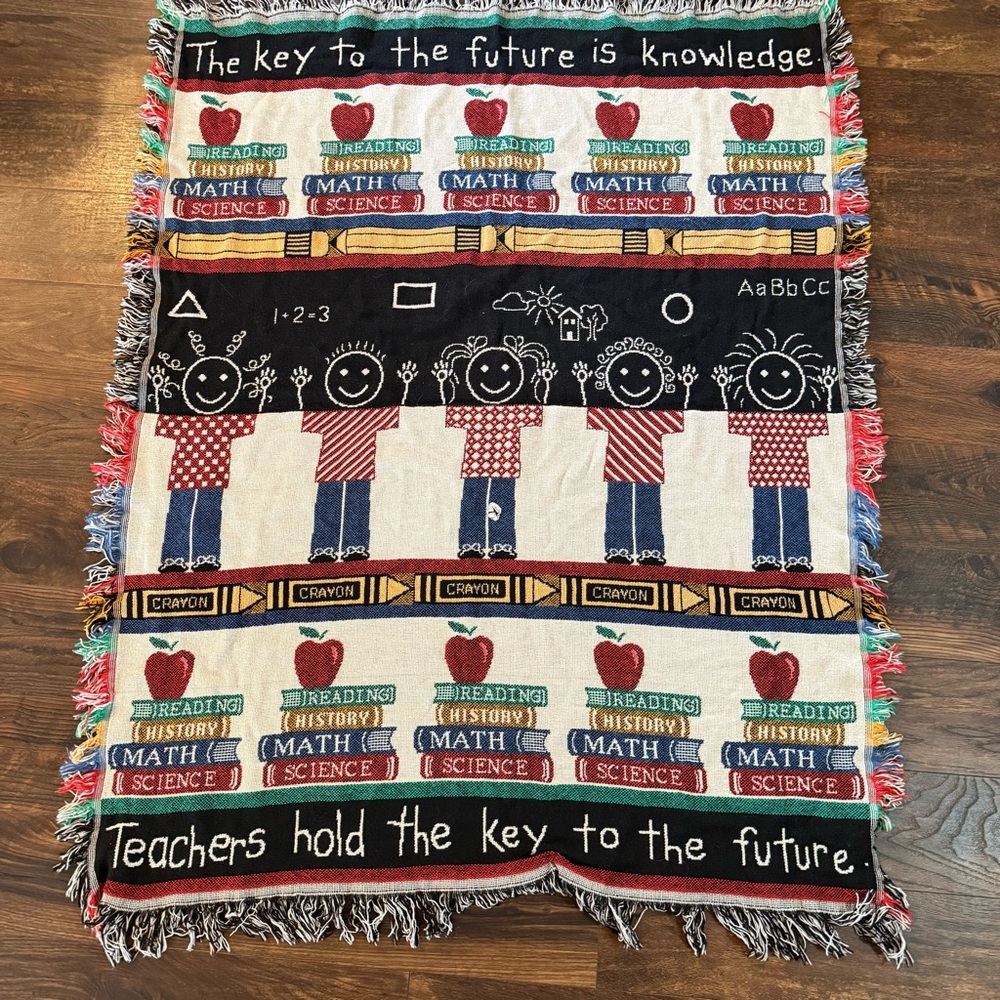 90s style TEACHER throw blanket 54”x 42”